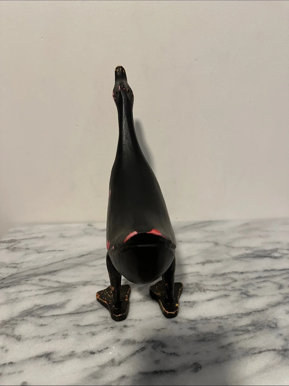 Vintage Folk art solid wood duck figurine decor distressed paint